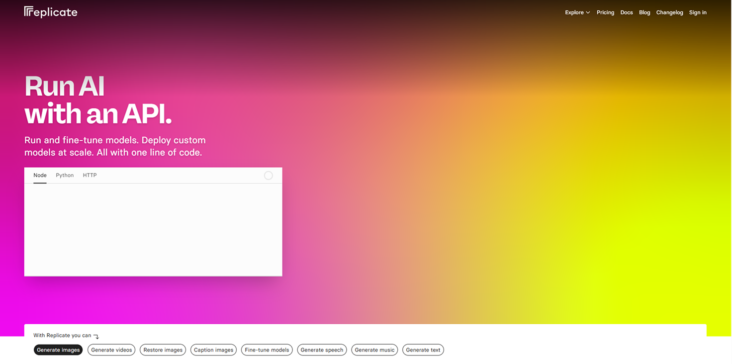 Replicate screenshot